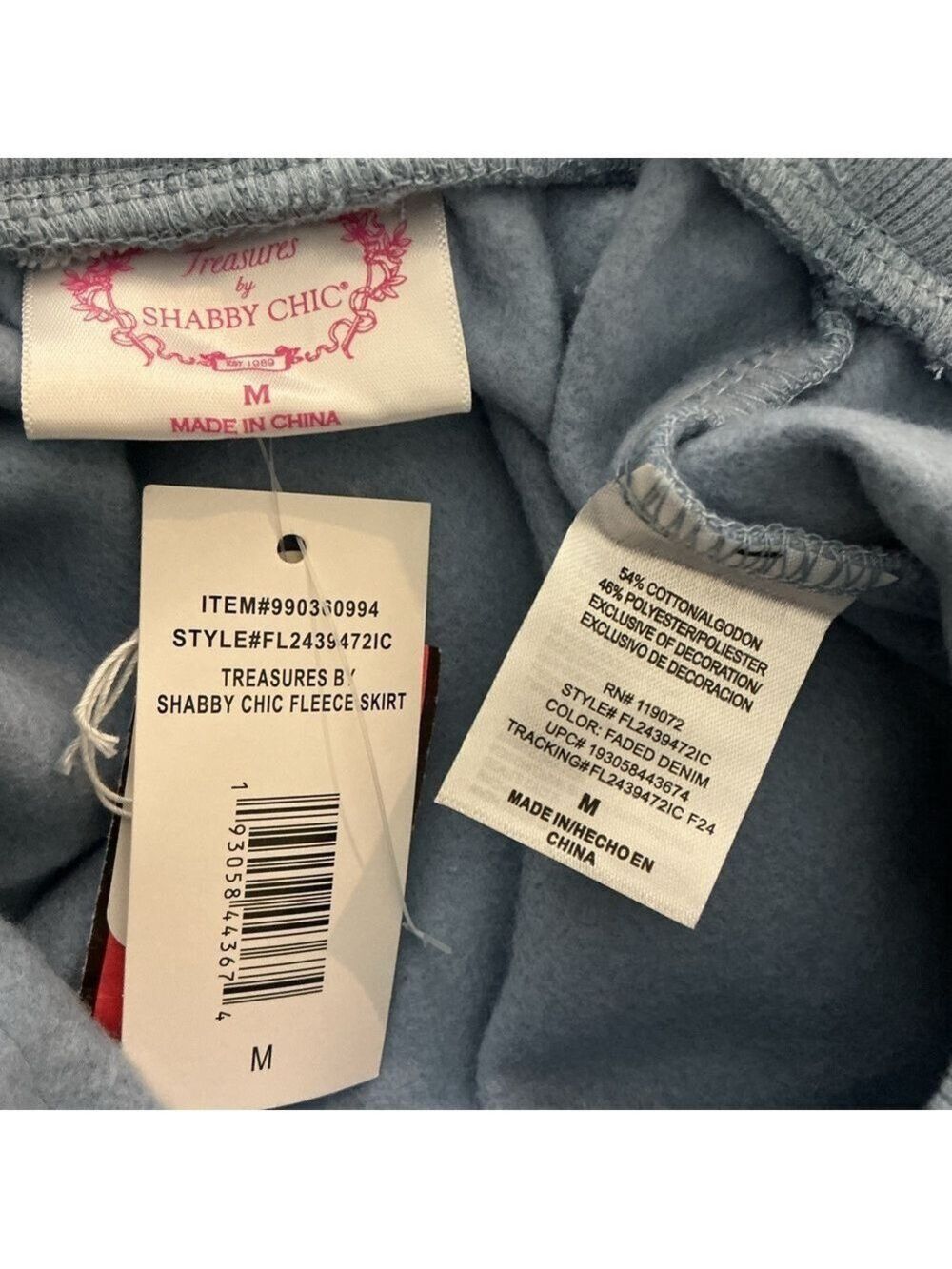 Treasures by Shabby Chic powder blue fleece mini skirt Woman’s size Medium NWT - Picture 10 of 11